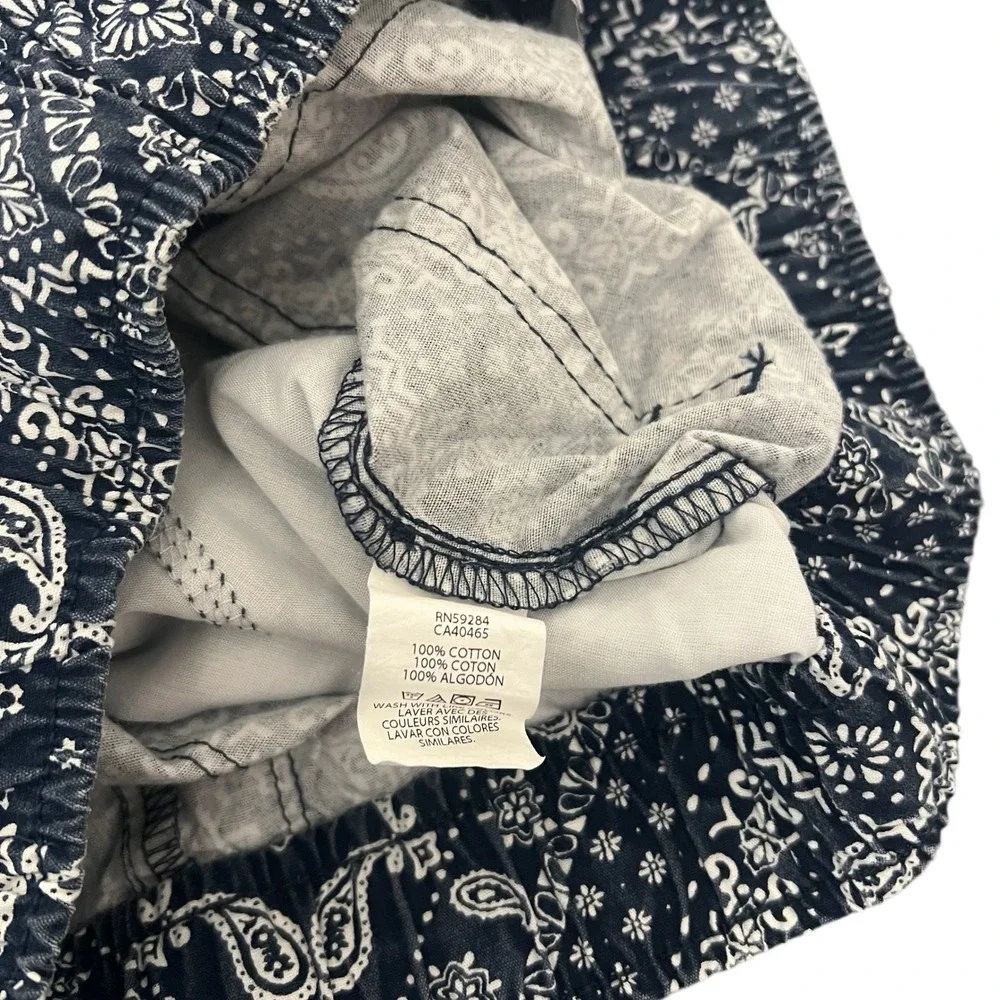 The Childrens‎ Place Boys Size 12 Navy White Paisley Print Drawstring Shorts